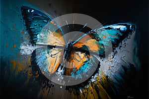 Beautiful colorful butterfly abstract colorburst background. Generative ai