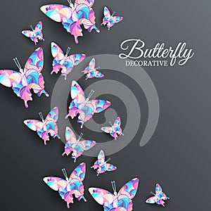 Beautiful colorful butterfly background concept