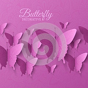 Beautiful colorful butterfly background concept