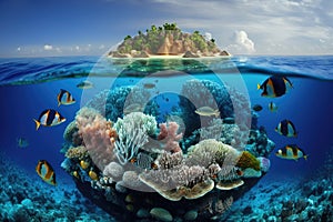 Beautiful Colorful Coral : Fiji A group of islands