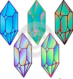 Beautiful colorful crystals with amazing gradient and edges