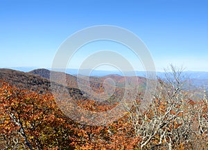 Beautiful colorful fall mountain range landscape.