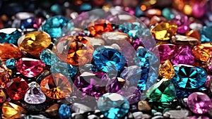 Background with precious stones. Colored gemstones. Precious stones.