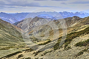 Beautiful colorful landscape taken from a Gandala pass in Himalaya mountains in Ladakh, India