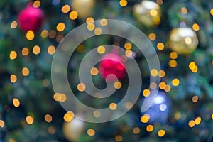 Beautiful colorful lights abstract bokeh blurred decoration for background celebration festive Christmas and Happy New Ye