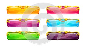 Beautiful colorful long horizontal buttons