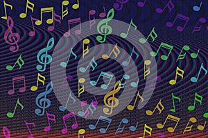 Beautiful colorful Music notes background