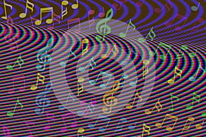 Beautiful colorful Music notes background