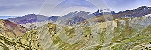 Beautiful colorful panoramic landscape taken from a Gandala pass in Himalaya mountains in Ladakh, India