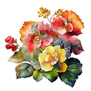 Beautiful colorful pansy flowers on white background. Floral decor generative AI animal ai