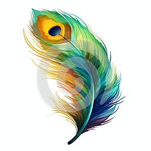 beautiful colorful peacocks feather clipart illustration