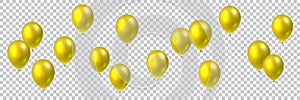 Beautiful colorful realistic seamless vector of golden flying party balloons