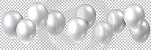 Beautiful colorful realistic seamless vector of silver flying party balloons