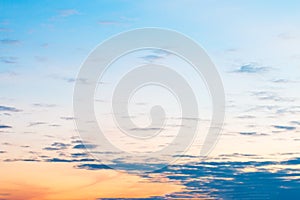 Beautiful colorful sky and cloud in twilight time background