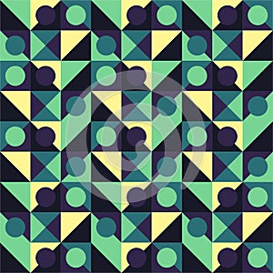 Beautiful of Colorful Square, Triangle and Circle Repeated, Abstract, Illustrator Pattern Wallpaper