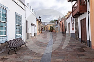 Beautiful colorful streets of old colonial town in Los Llanos de Aridane in La Palma Island, Canary Islands, Spain photo