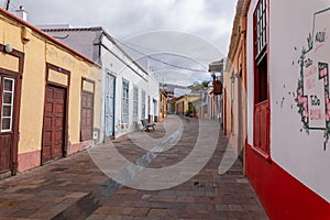 Beautiful colorful streets of old colonial town in Los Llanos de Aridane in La Palma Island, Canary Islands, Spain photo