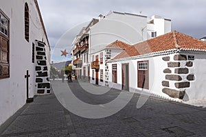 Beautiful colorful streets of old colonial town in Los Llanos de Aridane in La Palma Island, Canary Islands, Spain photo