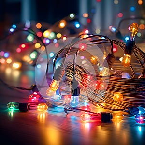 A beautiful colorful string of lights generated by artificial intelligence
