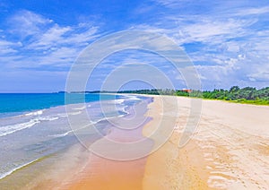 Beautiful colorful sunset landscape panorama from Bentota Beach Sri Lanka