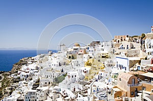 Beautiful and colorful town in Santorini