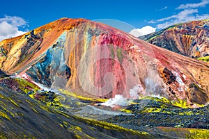 Beautiful colorful volcanic mountains Landmannalaugar in Iceland