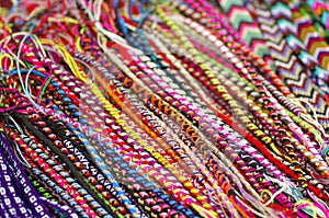 Beautiful and colorful woven handmade bracelets sale in Ecuador