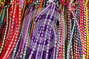 Beautiful and colorful woven handmade bracelets sale in Ecuador