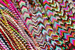 Beautiful and colorful woven handmade bracelets sale in Ecuador