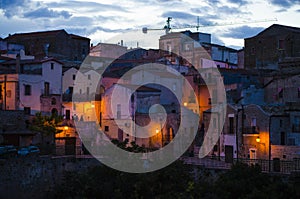 The beautiful colors Old City medieval streets in the evening