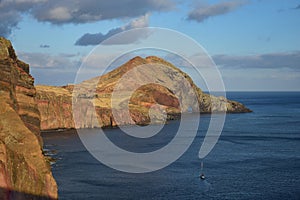 Beautiful colors at sunset at Ponta de Sao Lourenco, a peninsula in the east of Madeira, Portugal