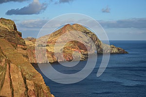 Beautiful colors at sunset at Ponta de Sao Lourenco, a peninsula in the east of Madeira, Portugal