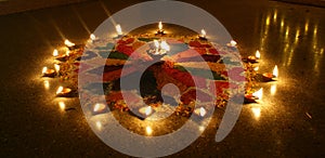 Beautiful & colourful Rangoli during Diwali