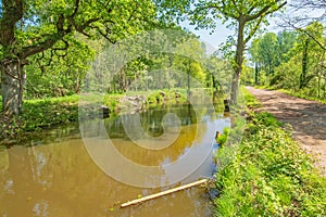 The beautiful colours and reflections along the Wey and Arun Canal England near Loxwood