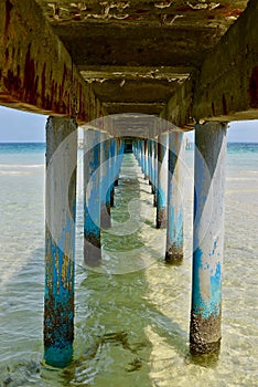 Beautiful colours under the pier in Cambodia