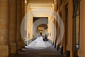 Beautiful columns of the Palais-Royal in Paris