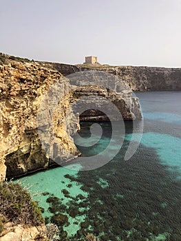 Beautiful Comino landscape (Maltese: Kemmuna), a small island of the Maltese archipelago, in the Mediterranean Sea
