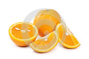 Beautiful common orange isolated on white background, clipping path, cut out, close up