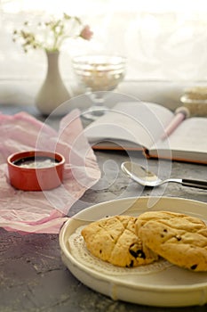 Beautiful composition with sweet homemade pastries