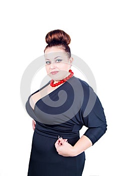 Beautiful confident buxom woman plus size