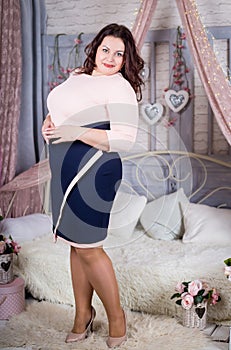 Beautiful confident buxom woman plus size