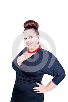 Beautiful confident buxom woman plus size photo