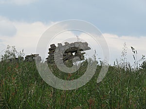 beautiful construction with stones in the shape of a dragon\'s head photo