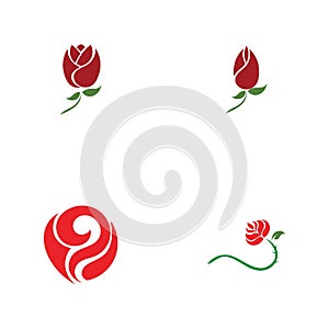 Beautiful Contour Logo with Rose Flower for Boutique or Beauty Salon or Flowers Company