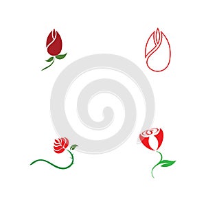 Beautiful Contour Logo with Rose Flower for Boutique or Beauty Salon or Flowers Company