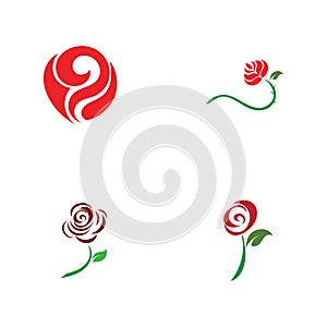 Beautiful Contour Logo with Rose Flower for Boutique or Beauty Salon or Flowers Company