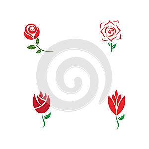 Beautiful Contour Logo with Rose Flower for Boutique or Beauty Salon or Flowers Company