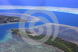 Beautiful Coral reefs coastline in Solomon