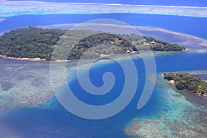 Beautiful Coral reefs coastline in Solomon