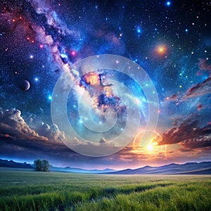 Nature Space Background Star Nebula Cosmos Texture photo